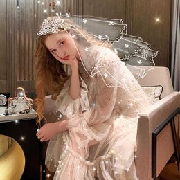 French Fairy Sequins Dress Vinatge Mesh Women Sweet Y2k Spring Elegant Designer Casual Clothes Korean 210604