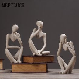 Synthetic resin Creative abstract character thinker statue Christmas birthday present home decoration accessories modern winter 210924