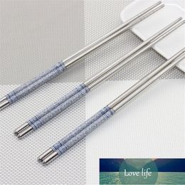 5Pairs Stainless Steel Chopsticks Reusable Flower Printed Non-slip Chopsticks Stainless Steel Tableware Kitchen Food Chopsticks