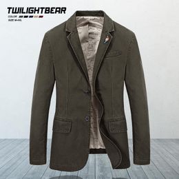 Men's Blazer Oversized Solid Male Suit Jacket Coat Men Clothing Pure Cotton Blazers Casual Outwear 4XL AF66001 220310