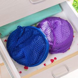Foldable Mesh Laundry Bags Basket Cylindrical Colourful Clothes Storage Supplies Pop Up Washing Clothing Baskets Bin Hamper Storage-Bag