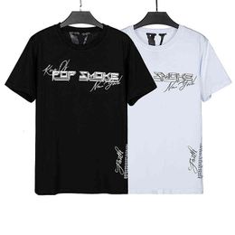 Summer 22 High Street Fashion Brand Vione Slogan Printed European Men's and Women's T-shirt Loose Hip Hop Casual Couple