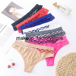 sex toy massager Massage Sexy Panties Low-waist Underwear Hollow Seamless Underpants Thong women Female Breathable Temptation Intimates Lingerie