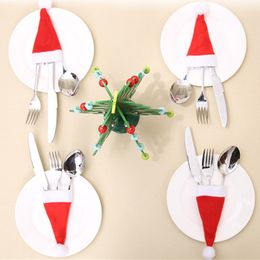 1pcs Tableware Holder bag Christmas hat Christmas 2021 Xmas Decorations home decoration accessories Kitchen Tablewares Holde Wholesale