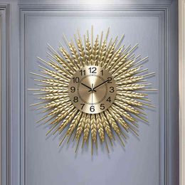 Luxury Metal Wall Clocks Modern Design European Golden Silent Art Wall Clocks Living Room Horloge Murale Home Decoration ZP50WC H1230