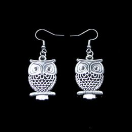 New Fashion Handmade 32*19mm Hollow Owl Earrings Stainless Steel Ear Hook Retro Small Object Jewellery Simple Design For Women Girl Gifts