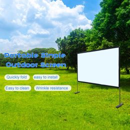 Projection Screens 100-inch 16:9 Projector Screen Outdoor Bracket Folding Projecting Home Theatre For Use