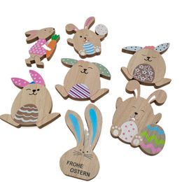 Creative Easter Bunny home decor crafts ornaments wooden scene decoration products children's desktop toys gifts