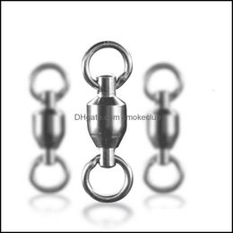 Aessories Sports & Outdoors Single Melt Ring Swivel High Speed Fishing Ball Bearing Metal Stainless Steel Fishings Tackle Arrival Drop Deliv