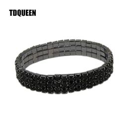 Promotion Real Trendy Pulseira Feminina Bangles Brazaletes Pulseras Mujer Bridal Wedding Rhinestone Stretch Bracelet 3 Row Q0719