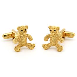 Men's Teddy Bear Cuff Link Copper Material Golden Colour 1pair