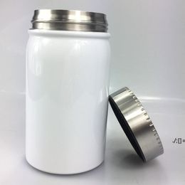 500ml/17oz Sublimation Mason Jar cup Stainless Steel Coffee Mug Portable Heat Insulation Tumbler Dust-proof Bottle seaway GWF12056