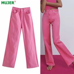 MUJER Za Rose Y2K Baggy Jeans Woman High Waist Denim Trousers Women Summer Wide Leg Fashion Streetwear 210922