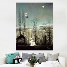 Primitivism Oil Painting Rousseau Carnival Nightl Home Decor Wall Pictures For Living Room Canvas Art Printed