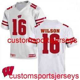 Stitched 2020 Men's Women Youth Russell Wilson Wisconsin Badgers White NCAA Football Jersey Custom any name number XS-5XL 6XL