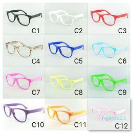 12 Solid Colours Frame For Kids Nerd Eyewear Frame Children Sunglasses Fram No Lenses Baby Party Glasses DHL