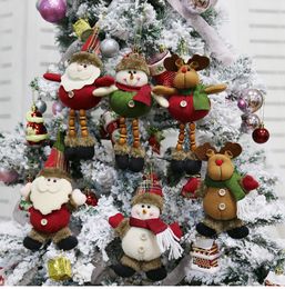 Party Supplies christmas decorations Elderly Snowman Elk Plush Doll xmas Tree Pendant