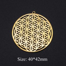 Charms 3pcs/lot The Flower Of Life 316L Stainless Steel DIY Earring Wholesale For Jewellery Making Finding Supplies