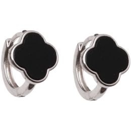 925 Sterling Silver Black Onyx Earrings Stud Women's Simple Daily Exquisite Retro Cool Fashion All-Match Jewellery Accessories