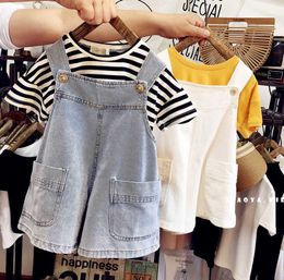 2021 Baby Girls boys Denim Overalls Shorts Pants Girls Kids Spring Autumn Summer Casual Overall Jeans Pant Children Clothes Q0716