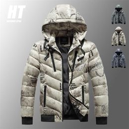 Men Winter Jacket Fashion Printing Warm Fleece Thick Parkas Coat Male Outwear Hip hop Streetwear Parka Jackets Men 3XL 211206