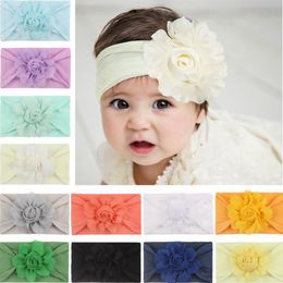 Baby Headband Turban Flower Bow Bandanas Elastic Infant Head Band Nylon Soft Hairband Fashion Hair Accessories 12 Designs BT6442