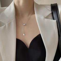 Pendant Necklaces Bean Water Drop Necklace For Women Trendy Tassel Lucky Letter Tag Clavicle Chain Korean Design Birthday Party Jewelry Girl