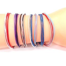 2022 new Thread Woven Bracelets Handmade Multilayer Friendship Jewellery Wax String Multicolour Adjustable Braided Bracelet