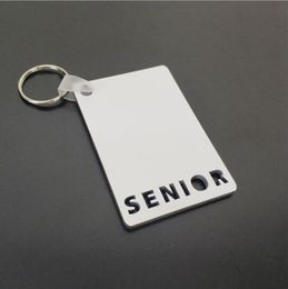 Sublimation Blank Keychain Party Favour MOM DAD LOVE SENIOR GRAD BABY MDF Wooden Key Chain Pendant Thermal Transfer Key Ring CYZ3026