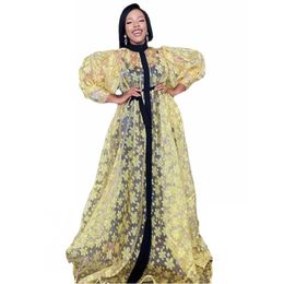 Ethnic Clothing One Piece African Elegant Dresses For Women Perspective 2022 Muslim Fashion Abayas Dashiki Robe Kaftan Long Maxi Dress