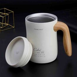 Arrival PINKAH 470ML Vacuum Coffee Cup With Handle Insulation Mug Office Leakproof Tea Cup With Lid Household Milk Thermos 210809