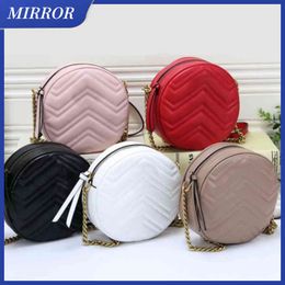 MIRROR TOP Quality Luxury Round Shoulder Bag Fashion Lady Travel Cosmetic Wallet in Stock