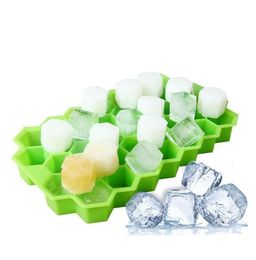 37 Ice Cubes Frozen Tools Hornet Nest Shape Moulds Frozens Tray Cube Silicone Mold Bar Party Drinks Mould Pudding Tool With Lid GWD8034