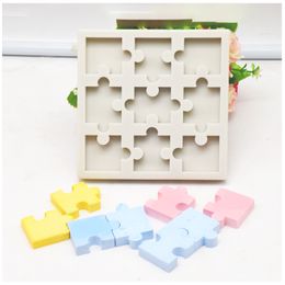 Jigsaw Puzzle Fondant Cake Silicone Mould Aroma Plaster Gypsum Mould DIY Ice Cube Tray Moulds Chocolate Cake Tools CCF7657