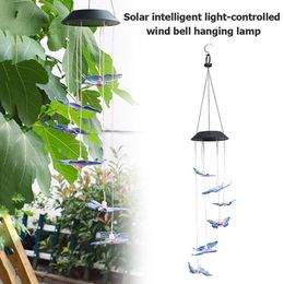 6 LED Solar Butterfly Style Outdoor Pendant Lighting IP65 Waterproof Colour Changing Hanging Lamp