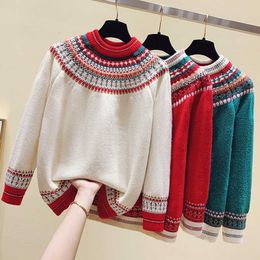 Women Winter Sweater and Jumpers Long Sleeve Slowflake Casual Pull Sweaters Christmas Knitwear Girls jersey mujer invierno 210604