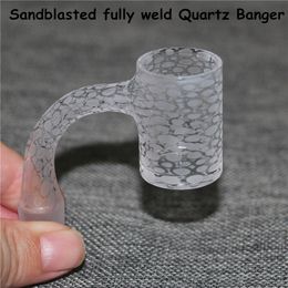 Smoking fully weld Sandblast Quartz nails thick bottom quartz banger 14mm male joint silicone bongs