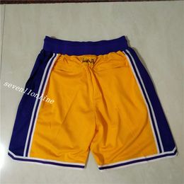 Men's Team Basketball Short Purple Yellow White Color training Sport Stitched Shorts Hip Pop Pants With Pocket Zipper Sweatpants In Size S- Size 2XL