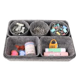 8 In 1 Felt Office Drawer Organizer Trays Drawers Organizers Bins Dividers Storage Bins Organizer Bin For Makeup Jewelry Junk 210330
