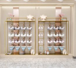 Underwear store display racks bra hanging show rack Commercial Furniture Underwears gold light luxury high-grade Pyjama landing shelf