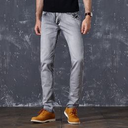 Vintage Jeans Men's Fashion Designer Clothing Bleached Straight Leg Denim Pants Grey Cowboy Trousers Male Old Retro Clothes 210518