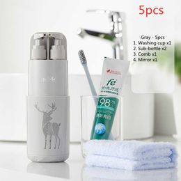 5pcs Toothbrush Travel Case Portable Holder Storage Box Organiser Bathroom Accessories Set 210709