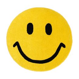 Home Furnishings House Smiling Carpet Circular Bathroom Door Mat Absorbent Living Room Rugs