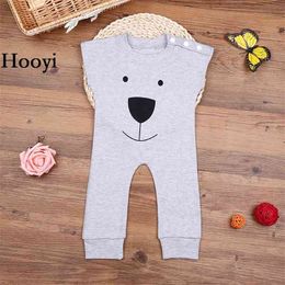 Grey Bear Baby Clothes Summer Sleeve Newborn Romper Baby Boys One-Piece Clothing Set Girl Jumpsuit Overall 100% Cotton 210413