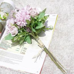 Decorative Flowers & Wreaths Silk Artificial Hydrangea Wedding Bride Holding Romantic For Home Garden Decoration Fake Flower Bouquet Party D