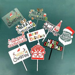 Other Festive & Party Supplies Merry Christmas Deer Hat Cake Topper Acrylic For Kid Girl Birthday Dessert Decorations 2021