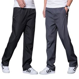 Men's Quick Drying Pants Elastic Waist Summer Men Breathable Pants polyester sport Pants Mens Straight sweatpants 210723