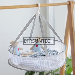 nets sweater UK - Laundry Bags 30pcs Windproof Clothes Dryer Drying Rack For Sweaters Hanging Basket Mesh Folding Nets Single Double Layer