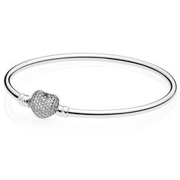 2021 NEW 100% 925 Sterling Silver 590722CZ Classic Bracelet Clear CZ Charm Bead Fit DIY Original Fashion Bracelets factory Free Wholesale Jewelry Gift