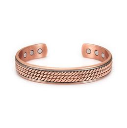 Red Copper Colour Button Pattern Bracelet Promoting Blood Circulation Magnetic Health Bracelet